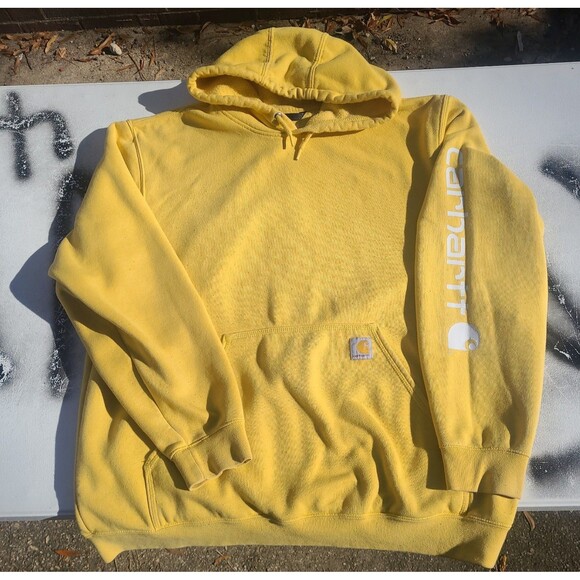 Carhartt Pullover Hoodie Sweatshirt Sleeve Graphic Loose Fit - Picture 4 of 12